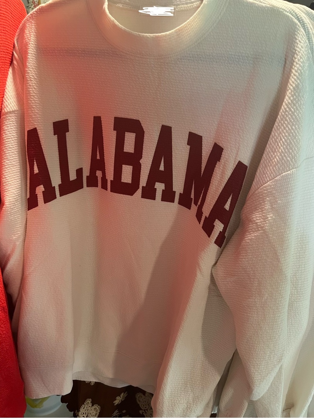 Tres Bien Cream Alabama Cloudy Knit Crewneck Top